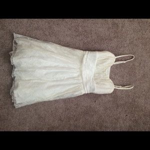 A white lace party dress