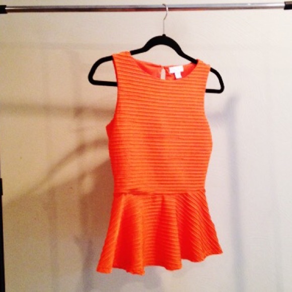 Bisou Bisou Orange peplum top