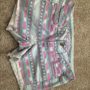 American Eagle Printed Cutoff Jean Shorts