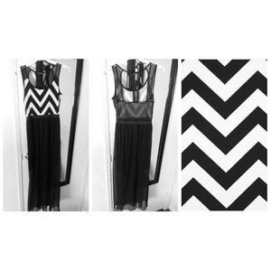 chevron print maxi dress