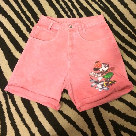 Denim - High Waisted Vintage Minnie Mouse Shorts