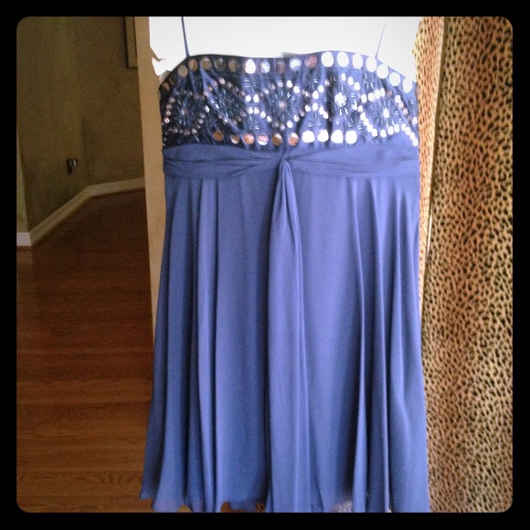 BCBG blue beaded dress