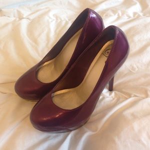 Maroon Patent Leather Pumps