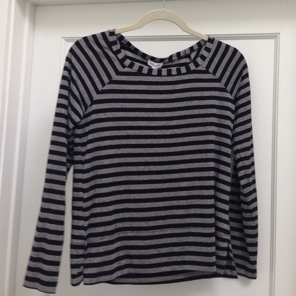 Splendid NWOT Black and silver striped top - Picture 1 of 2