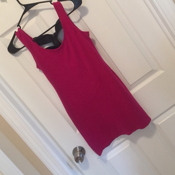 Pink and black open back sexy dress