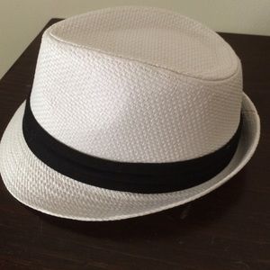 White and black fedora
