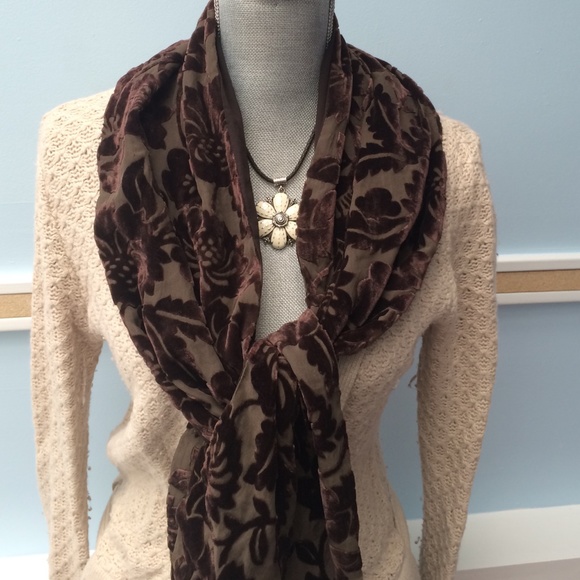 Velvet burnout scarf