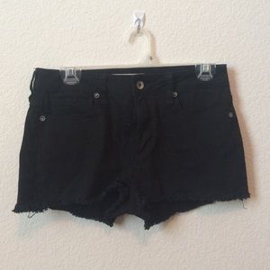 Black jean shorts
