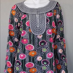 Tory Burch Navy Floral Tunic