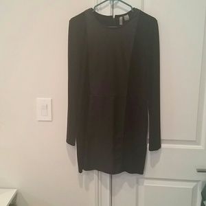 Black mini leather panel dress
