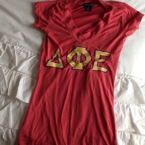 V-neck XS-S Shirt Greek Letters Delta Phi Epsilon