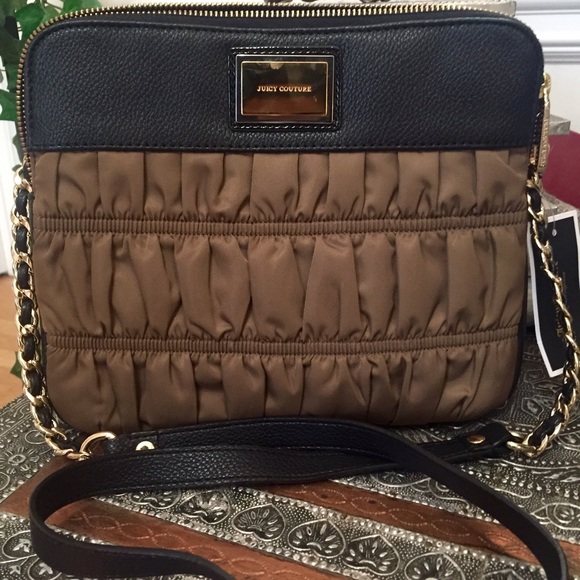 Juicy Couture Khaki Green iPad messenger bag