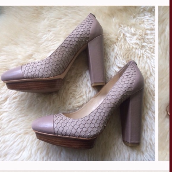 Calvin Klein Shoes - NWOT Calvin Klein nude snake pumps