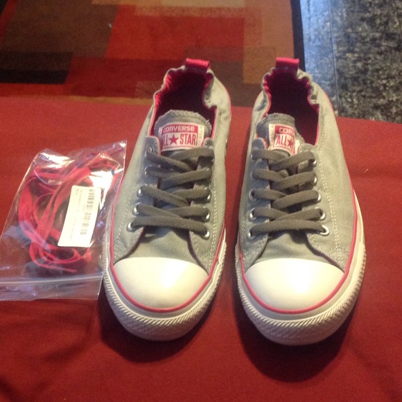Pink and gray Converse