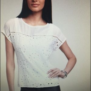 Ella Moss Tops - Ella Moss white heidi Eyelet Top silk Small Ella Moss Tops - Ella Moss white heidi Eyelet Top silk Small