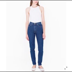 American Apparel Dark Rinse High Waist Jeans