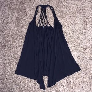 Black sleeveless cardigan