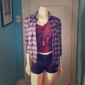 Blue and purple plaid shirt