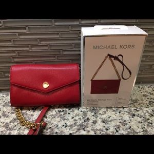 Michael kors red iPhone cross body purse