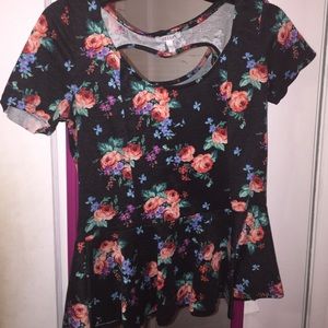 Floral peplum top
