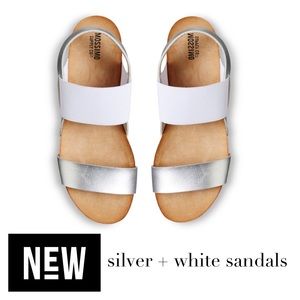 • white + silver sandals •