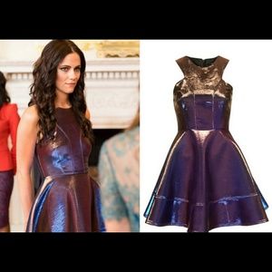 Topshop Metallic Skater Dress UK 2 US 0