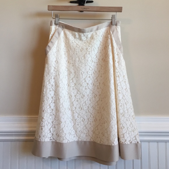 ✨ISAAC MIZRAHI Cream Lace Skirt w/ Pockets! Size 4 - Picture 1 of 4