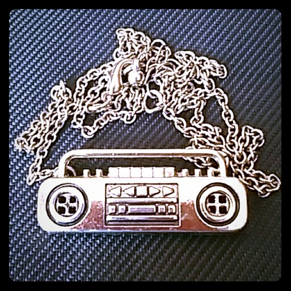 Old school boom box necklace