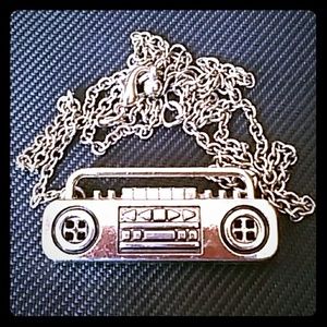 Old school boom box necklace