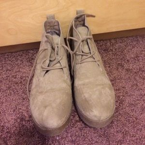 light grey suede boots