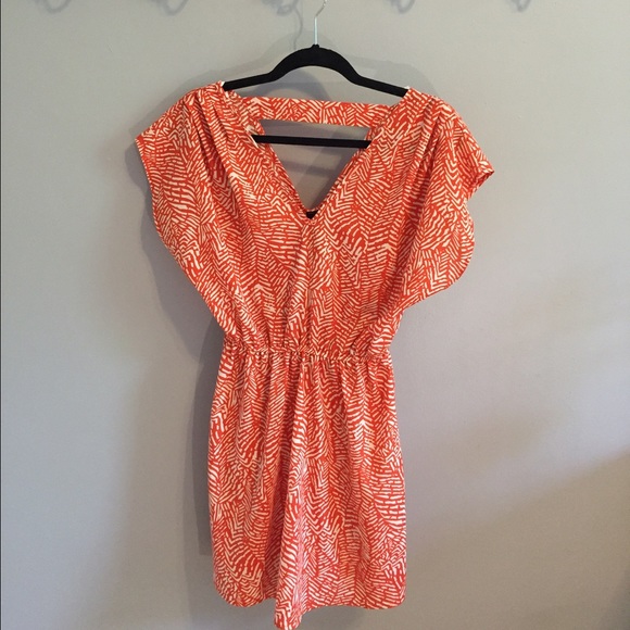 Francesca's Orange Patterned Sun Dress.