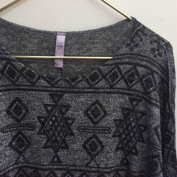 Charcoal Grey Tribal Print Sweater