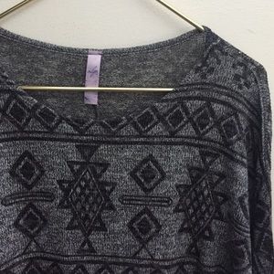 Charcoal Grey Tribal Print Sweater