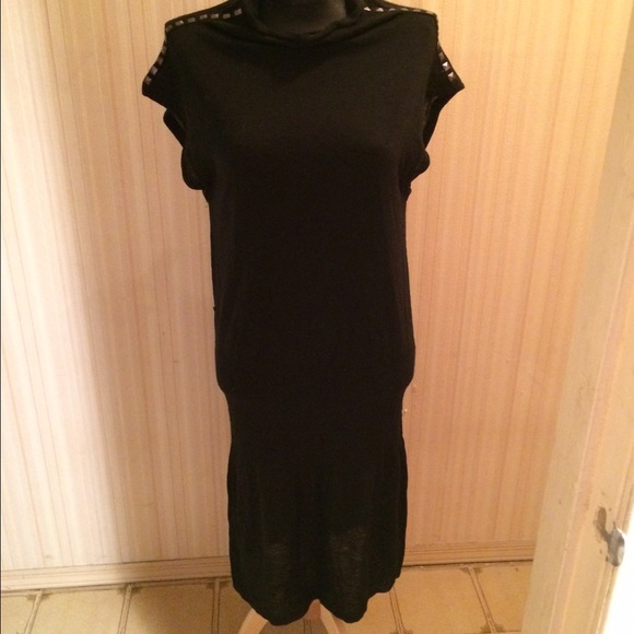 SineFine Sheer Black Sleeveless Dress Studded Top - Picture 3 of 4