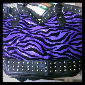 Purple zebra large bag