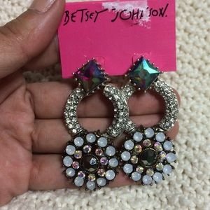 Betsey Johnson Whiteout Drop Earrings