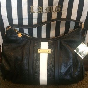 L.A.M.B handbag black and white LARGE