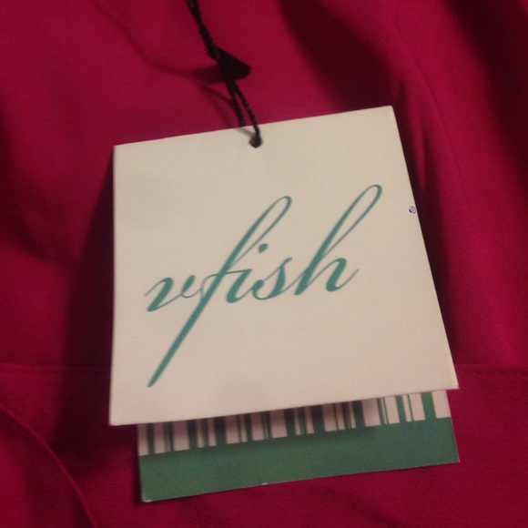 Hot pink 1 shoulder dress with tie. NWT - Picture 3 of 4