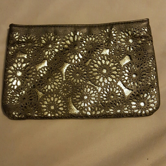 Silver and black clutch
