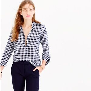 J Crew Boy Shirt in Crinkle Gingham