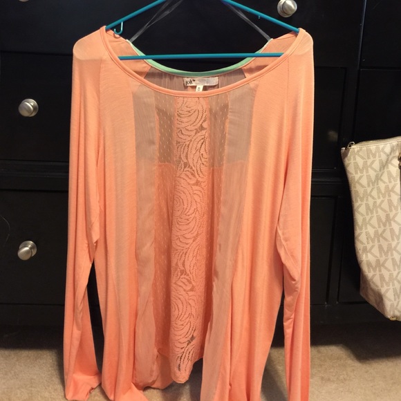 Peach long sleeve shirt