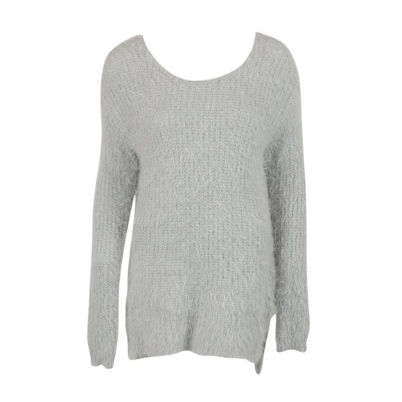 ✨HP 9/29✨ Light Grey Fuzzy Sweater - Picture 2 of 4