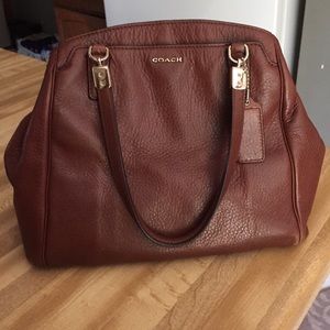 Brown leather coach purse