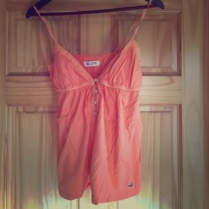 Spaghetti strap button down tank