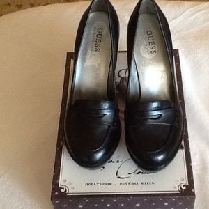 Guess platform leather oxfords.