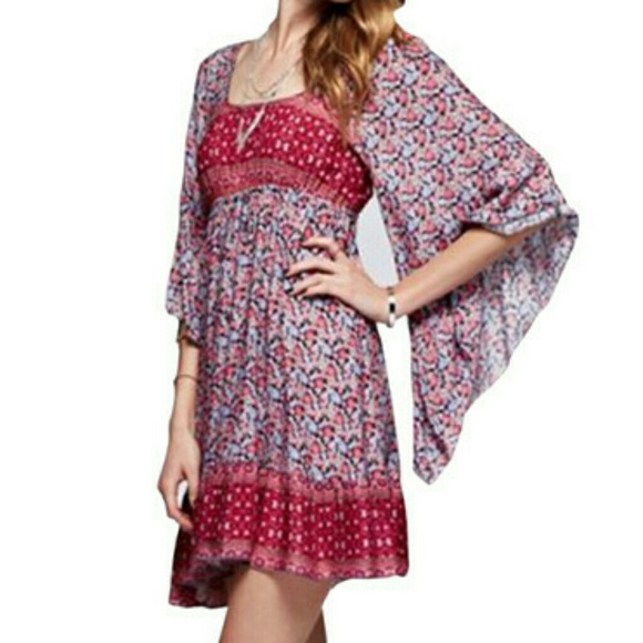 Easel boho ruffle baby doll dress
