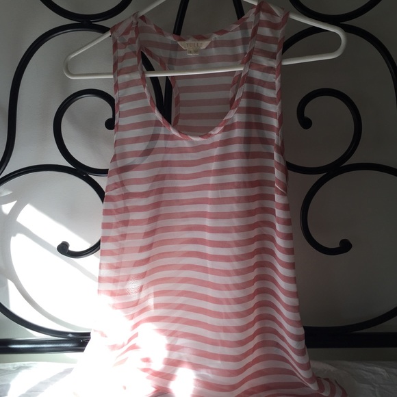 Pink & White Striped Tank