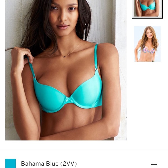 ❌SOLD❌ VS Sexy Tee Demi Bra - Teal/Blue - Picture 2 of 4