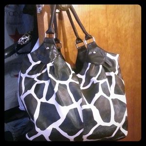 Giraffe print handbag
