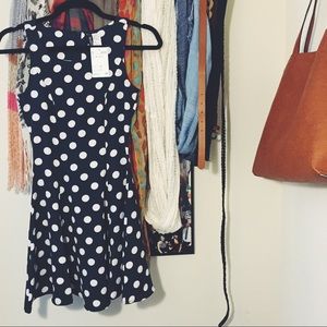 Polka Dot Navy Blue Sun Dress